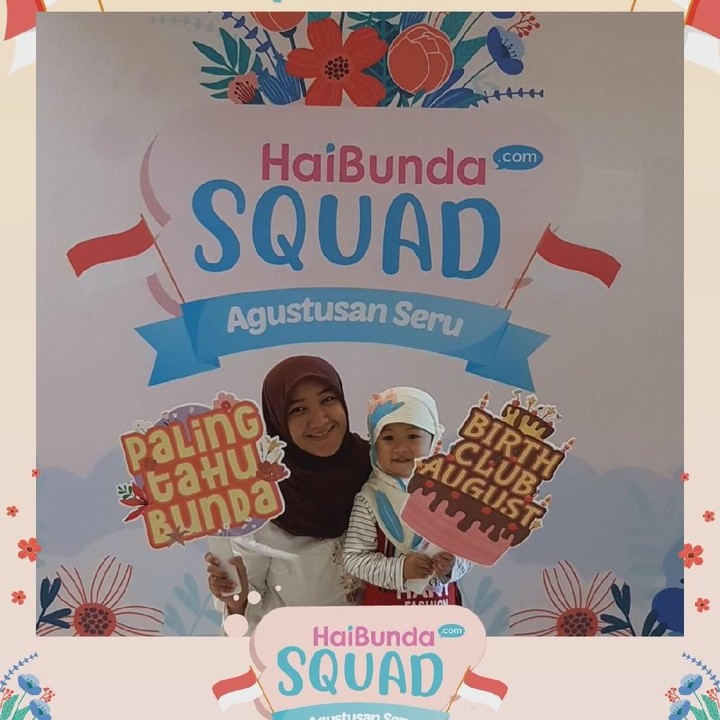 <p>Wah, happy banget nih! Terima kasih Bunda dan buah hati sudah ikutan Agustusan Seru HaiBundaSquad. Foto: HaiBunda</p>