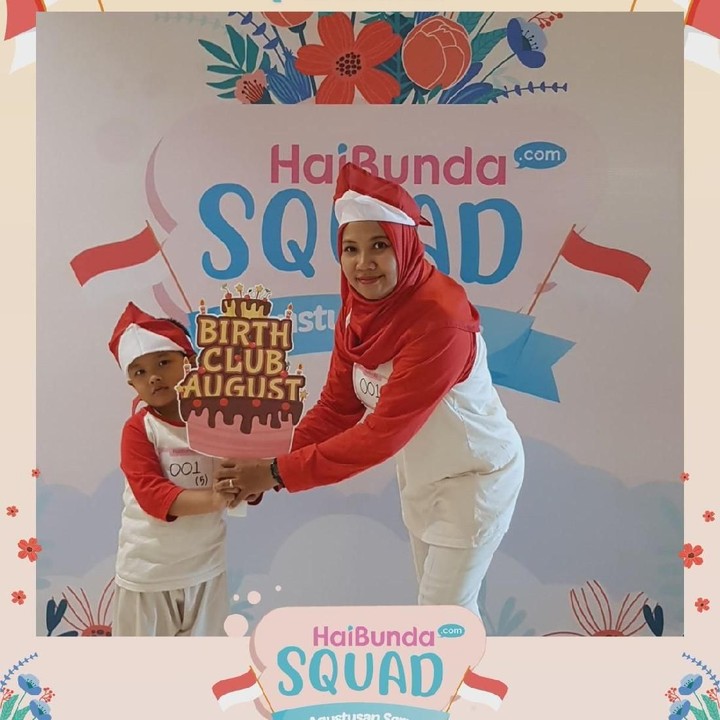 <p>Wah, happy banget nih! Terima kasih Bunda dan buah hati sudah ikutan Agustusan Seru HaiBundaSquad. Foto: HaiBunda</p>