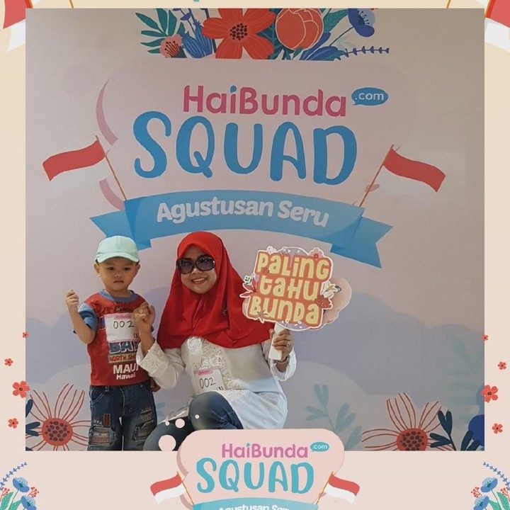 <p>Wah, happy banget nih! Terima kasih Bunda dan buah hati sudah ikutan Agustusan Seru HaiBundaSquad. Foto: HaiBunda</p>