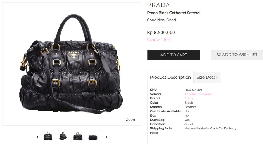 Prada Black Gathered Satchel Annisa Pohan jual lima tas mewahnya, intip yuk berapa harganya.