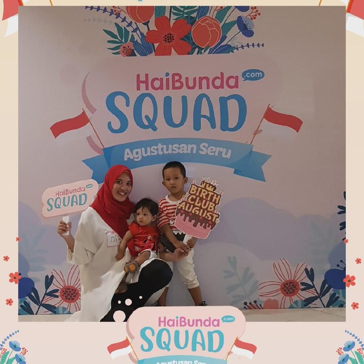 <p>Wah, happy banget nih! Terima kasih Bunda dan buah hati sudah ikutan Agustusan Seru HaiBundaSquad. Foto: HaiBunda</p>