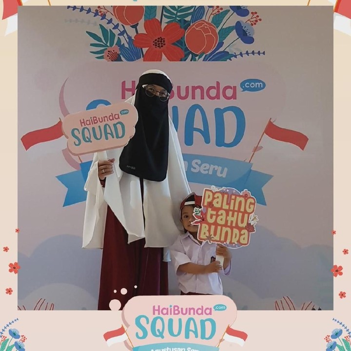 <p>Wah, happy banget nih! Terima kasih Bunda dan buah hati sudah ikutan Agustusan Seru HaiBundaSquad. Foto: HaiBunda</p>
