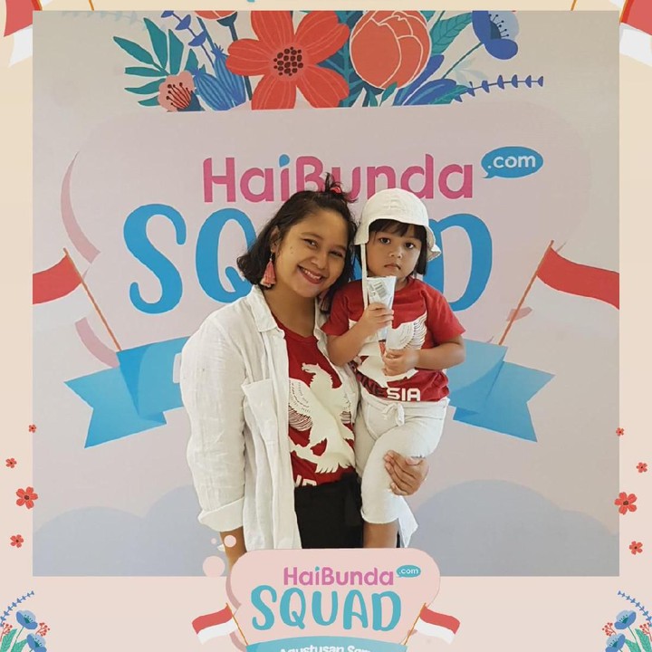 <p>Wah, happy banget nih! Terima kasih Bunda dan buah hati sudah ikutan Agustusan Seru HaiBundaSquad. Foto: HaiBunda</p>
