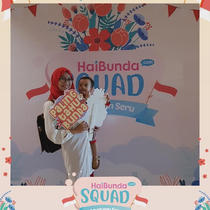 <p>Wah, happy banget nih! Terima kasih Bunda dan buah hati sudah ikutan Agustusan Seru HaiBundaSquad. Foto: HaiBunda</p>