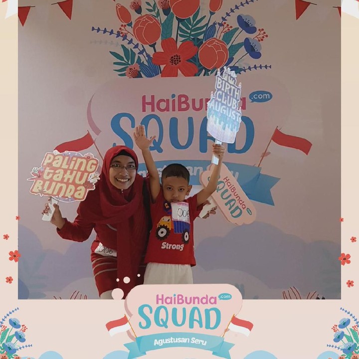 <p>Wah, happy banget nih! Terima kasih Bunda dan buah hati sudah ikutan Agustusan Seru HaiBundaSquad. Foto: HaiBunda</p>