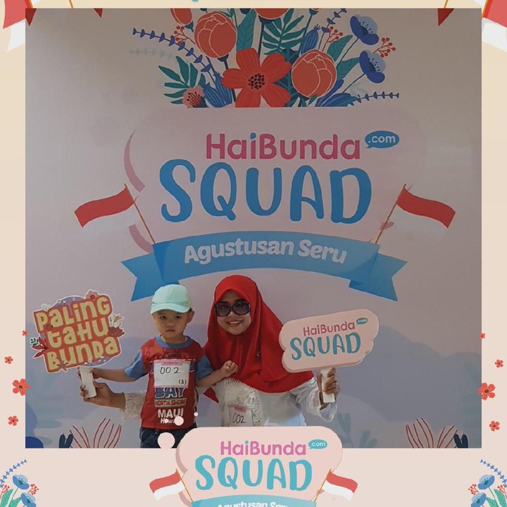 <p>Wah, happy banget nih! Terima kasih Bunda dan buah hati sudah ikutan Agustusan Seru HaiBundaSquad. Foto: HaiBunda</p>