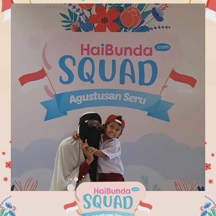 <p>Wah, happy banget nih! Terima kasih Bunda dan buah hati sudah ikutan Agustusan Seru HaiBundaSquad. Foto: HaiBunda</p>