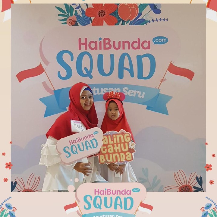 <p>Wah, happy banget nih! Terima kasih Bunda dan buah hati sudah ikutan Agustusan Seru HaiBundaSquad. Foto: HaiBunda</p>