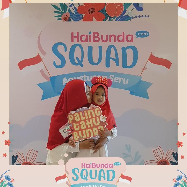 <p>Wah, happy banget nih! Terima kasih Bunda dan buah hati sudah ikutan Agustusan Seru HaiBundaSquad. Foto: HaiBunda</p>