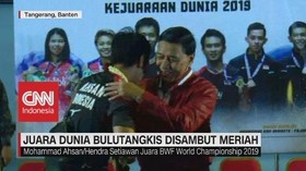 VIDEO: Juara Dunia Bulutangkis Disambut Meriah