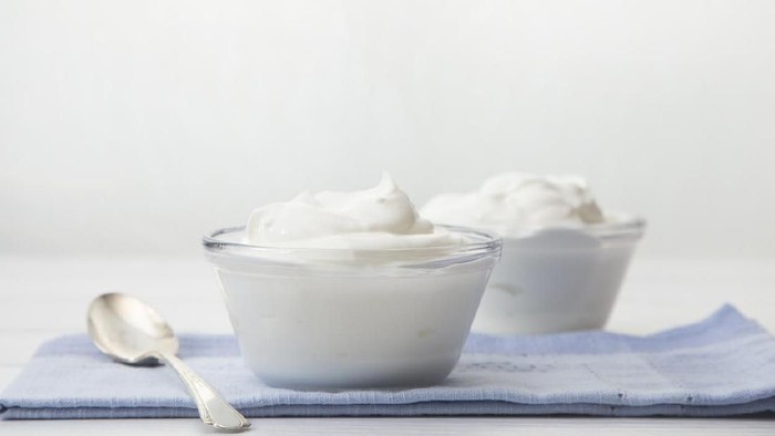 Plain Greek Yogurt in a Bowl for Breakfast