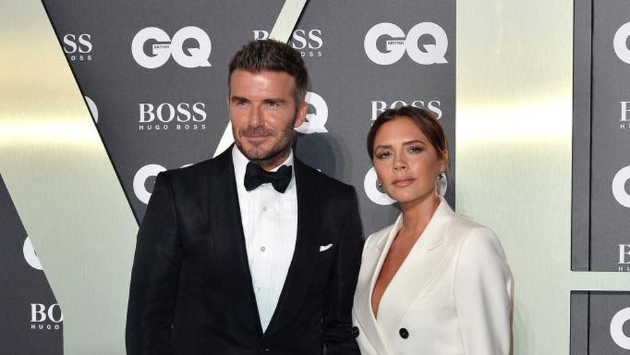 LONDON, ENGLAND - SEPTEMBER 03: David Beckham, Victoria Beckham and their son Brooklyn Beckham attend the GQ Men Of The Year Awards 2019 at Tate Modern on September 03, 2019 in London, England. (Photo by Jeff Spicer/Getty Images)