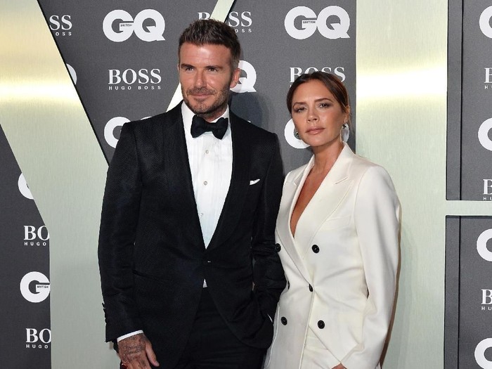 LONDON, ENGLAND - SEPTEMBER 03: David Beckham, Victoria Beckham and their son Brooklyn Beckham attend the GQ Men Of The Year Awards 2019 at Tate Modern on September 03, 2019 in London, England. (Photo by Jeff Spicer/Getty Images)