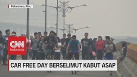 VIDEO: Car Free Day Berselimut Asap di Riau