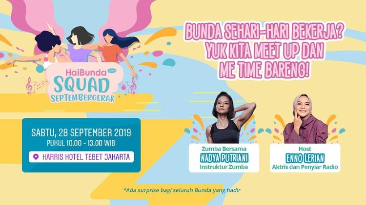 Yuk, kita bergerak, Bun. Salah satunya dengan mengikuti olahraga yang lagi nge-hits nih: zumba, bareng HaiBunda Squad.