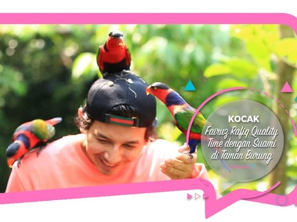 Kocak, Fairuz Rafiq Quality Time dengan Suami di Taman Burung