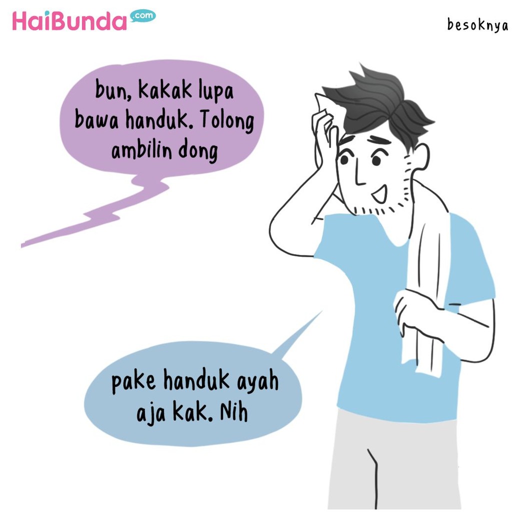Hayo, siapa Bunda yang di rumahnya kadang heboh gara-gara handuk mandi? Terutama naruh handuk mandi sembarangan. Share yuk di kolom komentar.