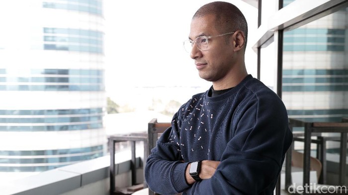 Marcell Siahaan saat berkunjung ke kantor detikcom.
