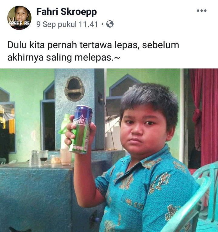 Lain Dulu Lain Kini Lima kutipan puitis Fahri Skroepp, bocah yang viral di media sosial.