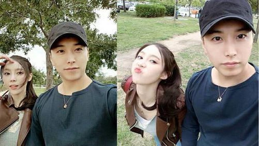 Sungmin Super Junior memakaikan jilbab ke istri