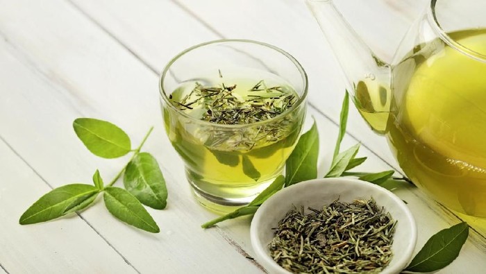 healthy green tea  isolated on white background