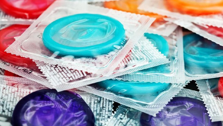 Collection of colorful condomsSelective focus; shallow DOF
