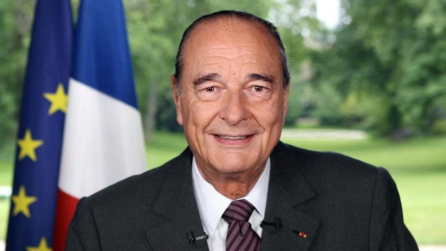 Mantan Presiden Prancis Jacques Chirac tutup usia, Kamis. Jacques Chirac yang memimpin Prancis dari 1995 hingga 2007 itu meninggal dunia di usia 86 tahun.
