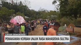 VIDEO: Pemakaman Korban Unjuk Rasa Mahasiswa Sultra