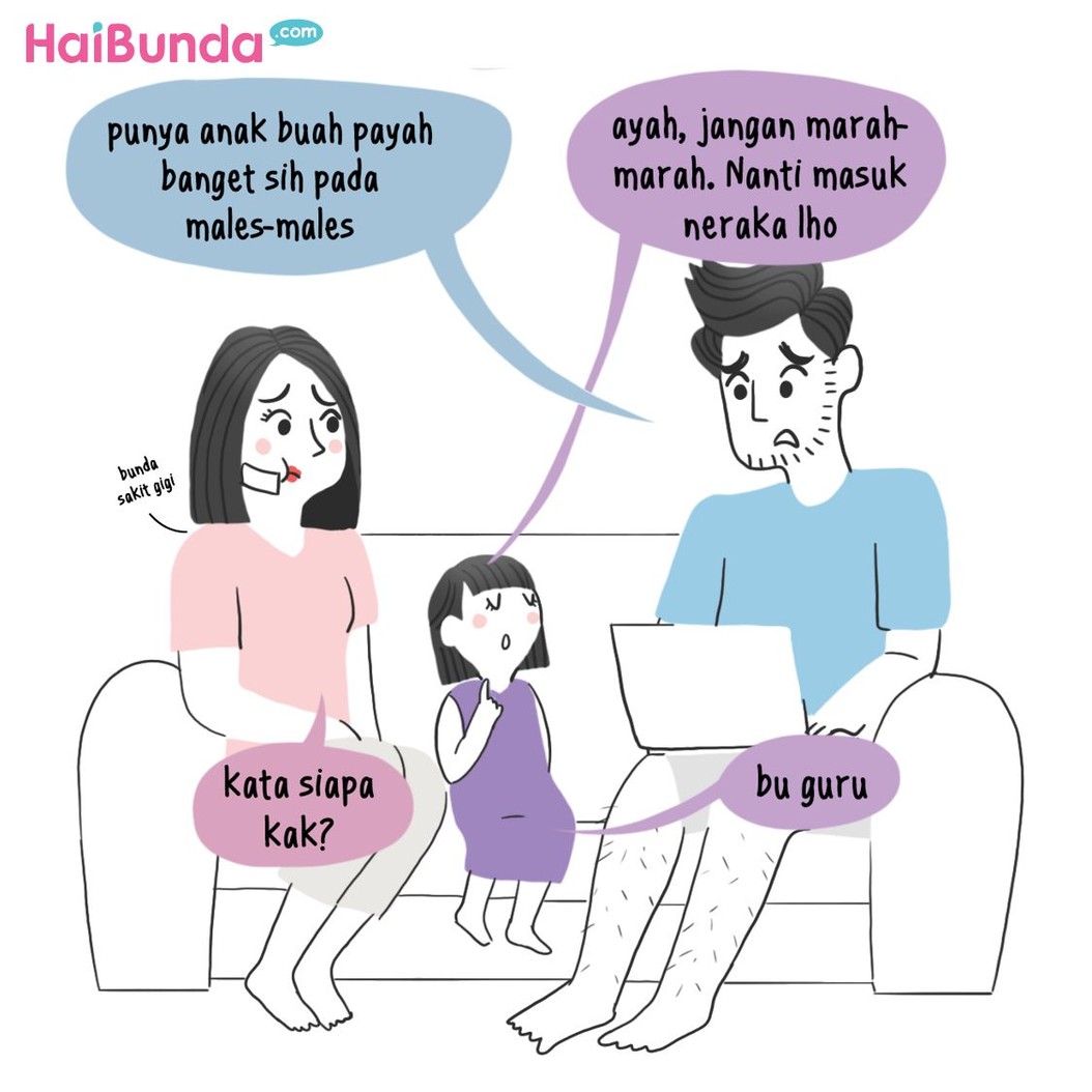 Ada masa-masa di mana anak merasa paling pintar dan kadang sok tau. Apa sok taunya si kecil yang Bunda dan Ayah alami? Sama kayak kakak di komik ini enggak?