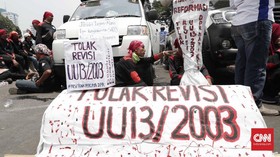 Demo Bubar, Buruh Ancam Kembali Aksi Usai Pelantikan Jokowi