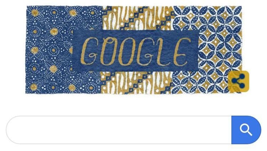 Google Doodle ikut peringati Hari Batik Nasional hari ini, Rabu 2 Oktober 2019.