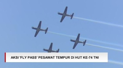 VIDEO: Atraksi 'Fly Pass' Pesawat Tempur di HUT Ke-74 TNI