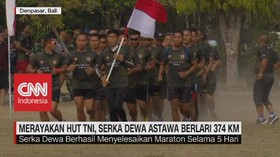 VIDEO: Merayakan HUT TNI, Serka Dewa Astawa Berlari 374 Km