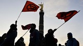 FOTO : Protes Perubahan Iklim Dari Penjuru Dunia Sejumlah aktivis kelompok 'Pemberontak Kepunahan' (Extinction Rebellion) menggelar aksi serentak menolak perubahan iklim di seluruh dunia.