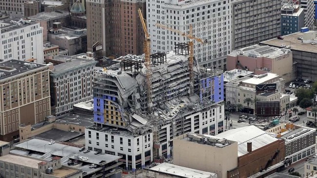 Bangunan proyek hotel Hard Rock di New Orleans, Amerika Serikat dilaporkan roboh pada Sabtu (12/10) hingga menewaskan satu orang dan dua lainnya hilang.