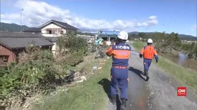 VIDEO: Proses Pencarian Korban Topan Hagibis Dilanjutkan