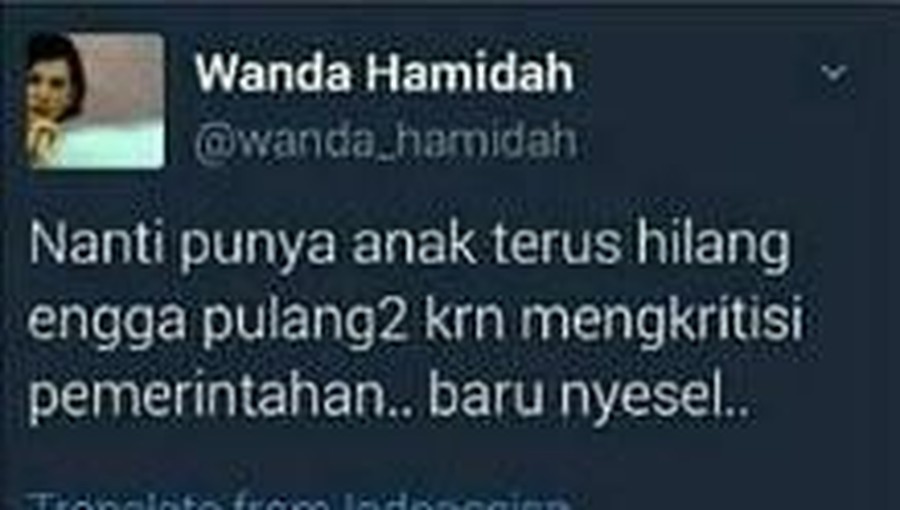Kritikan Terhadap Banyak Generasi Muda Hilang Karena Mengkritisi Wanda Hamidah jadi trending di twitter, ini deretan kultwitnya yang diramal benar.