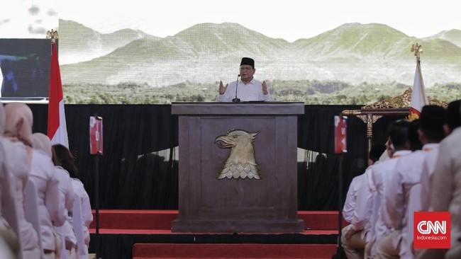 Rombongan Partai Gerindra dan PDI Perjuangan (PDIP) tiba di rumah pribadi Ketua Umum Prabowo Subianto di Hambalang, Bogor, Jawa Barat.