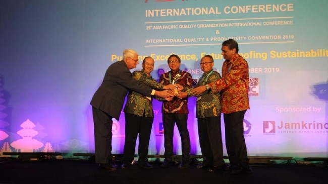 Jamkrindo mendapatkan penghargaan dalam 25th Asia Pacific Quality Organization Internasional Conference dan Indonesia Quality and Productivity Convention 2019.