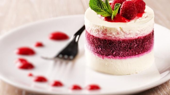 Delicious panna cotta with berries.