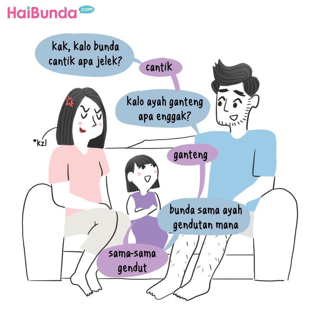 Kadang, kejujuran anak bisa bikin nelangsa ya, Bunda. He-he-he. Apa kejujuran si kecil yang bikin Bunda nyesek sampai tertawa? Sama dengan kakak di komik ini?