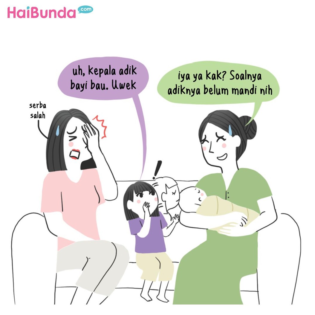 Kadang, kejujuran anak bisa bikin nelangsa ya, Bunda. He-he-he. Apa kejujuran si kecil yang bikin Bunda nyesek sampai tertawa? Sama dengan kakak di komik ini?
