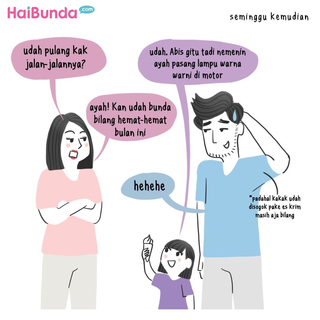 Kadang, kejujuran anak bisa bikin nelangsa ya, Bunda. He-he-he. Apa kejujuran si kecil yang bikin Bunda nyesek sampai tertawa? Sama dengan kakak di komik ini?
