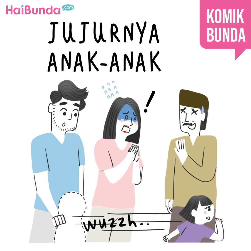 Kadang, kejujuran anak bisa bikin nelangsa ya, Bunda. He-he-he. Apa kejujuran si kecil yang bikin Bunda nyesek sampai tertawa? Sama dengan kakak di komik ini?