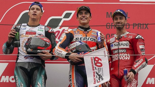 Marc Marquez menyebut Fabio Quartararo dan Andrea Dovizioso sebagai calon juara MotoGP 2020 jelang MotoGP San Marino.