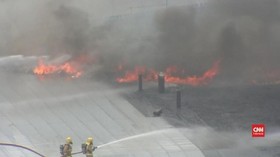 VIDEO: Proyek Gedung Terbakar di Selandia Baru