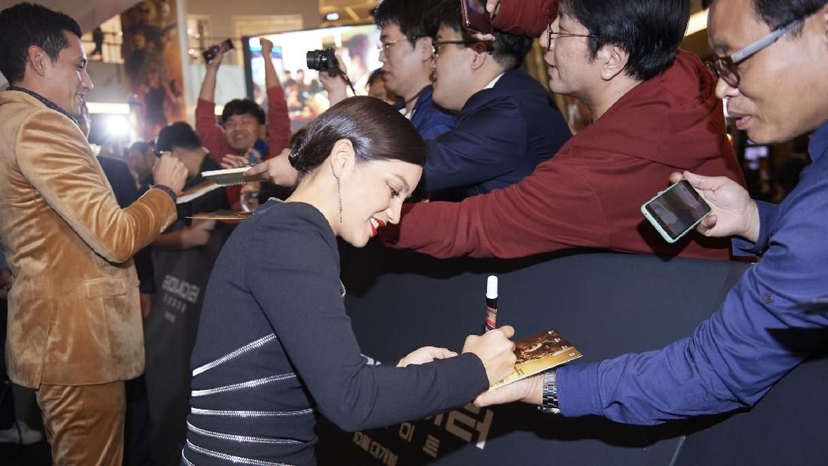 Para bintang film Terminator&colon; Dark Fate hadir di Korea Selatan dalam rangka mempromosikan film tersebut di Asia&period; 