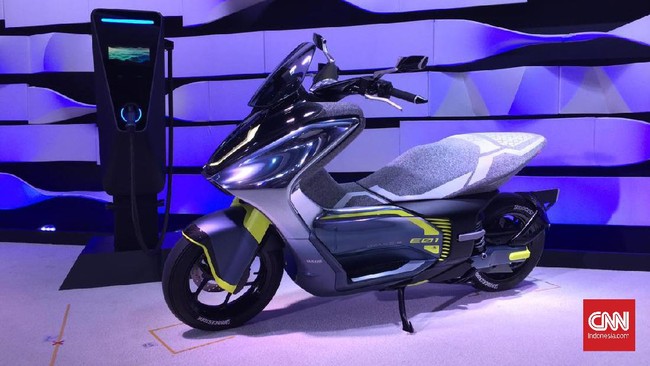 Yamaha memperkenalkan konsep skuter listrik E01 yang mirip Nmax dan E02 di Tokyo Motor Show 2019.