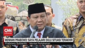 VIDEO: Menhan Prabowo: Saya Pelajari Dulu Situasi Terakhir