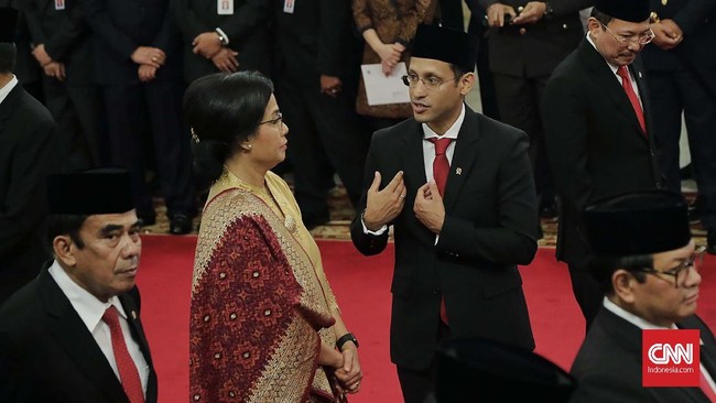 Menkeu Sri Mulyani menunggu terobosan Nadiem Makarim di bidang pendidikan. Misalnya, memanfaatkan anggaran demi pemerataan kualitas pendidikan.